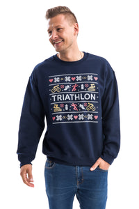Triathlete with Triathlon Christmas Sweater