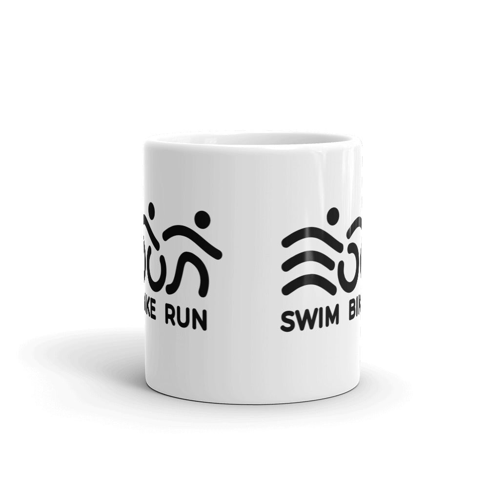 Swim Bike Run - Triathlon Mug - Finisher Zone - Black